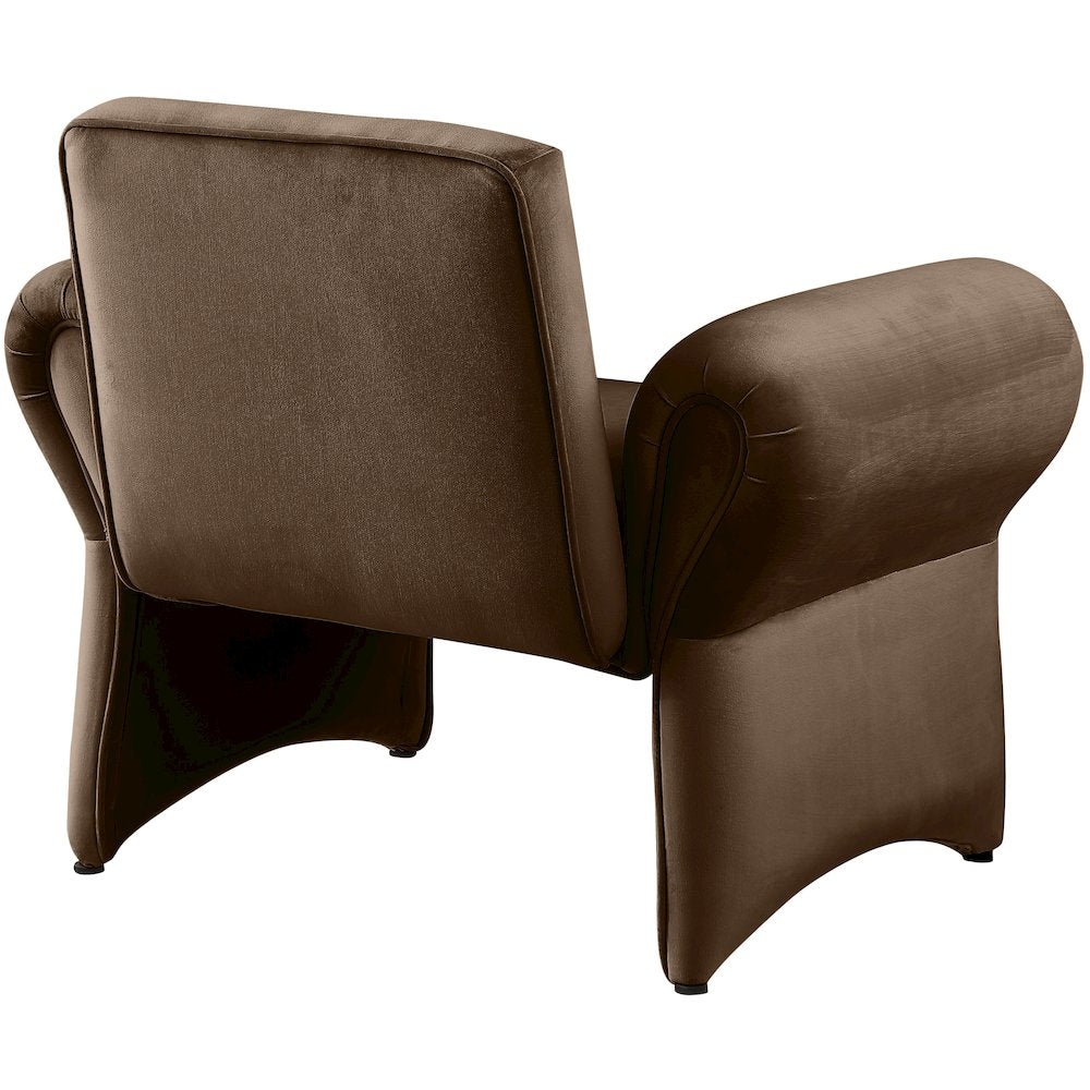 Fleurette Brown Velvet Accent Chair