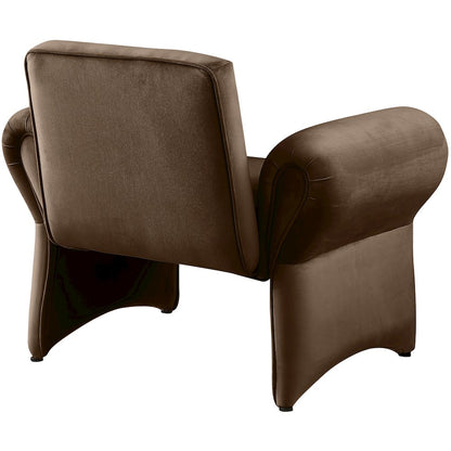 Fleurette Brown Velvet Accent Chair