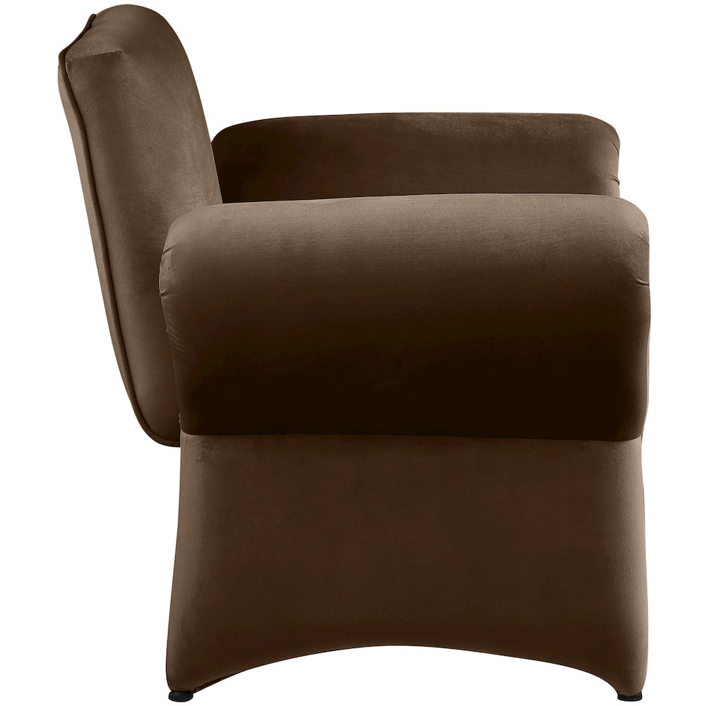 Fleurette Brown Velvet Accent Chair