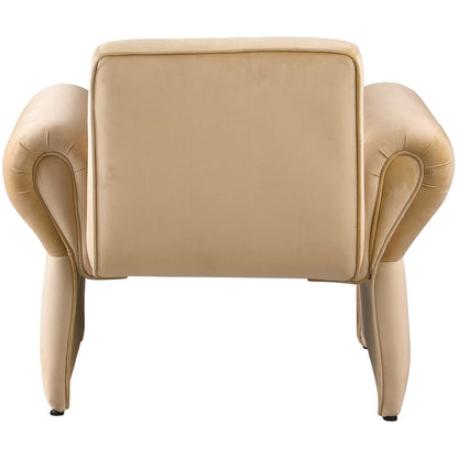 Fleurette Camel Velvet Accent Chair