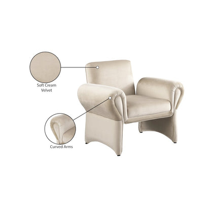 Fleurette Cream Velvet Accent Chair