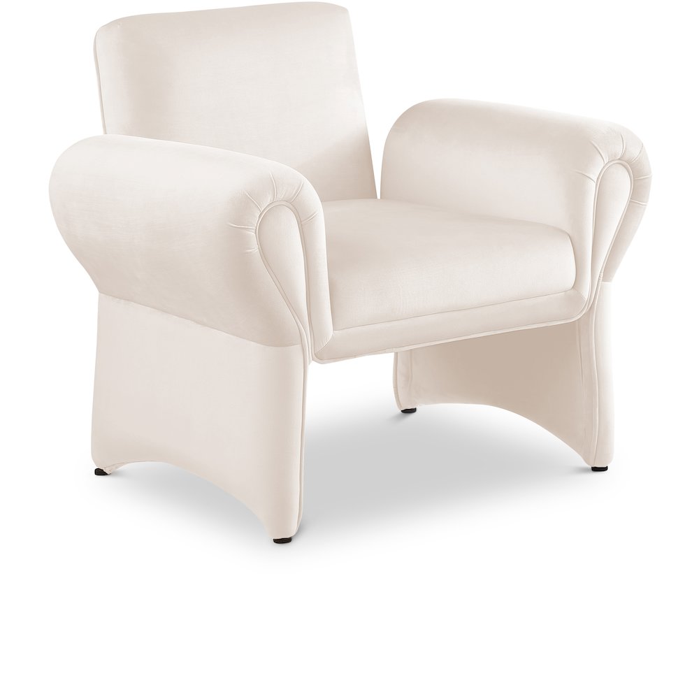Fleurette Cream Velvet Accent Chair