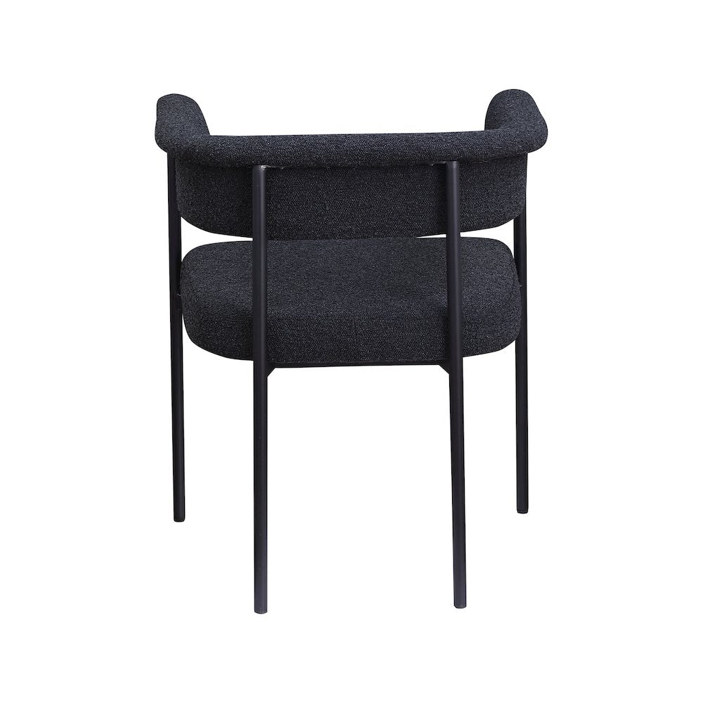 Malin Black Boucle Fabric Dining Chair, Set of 2