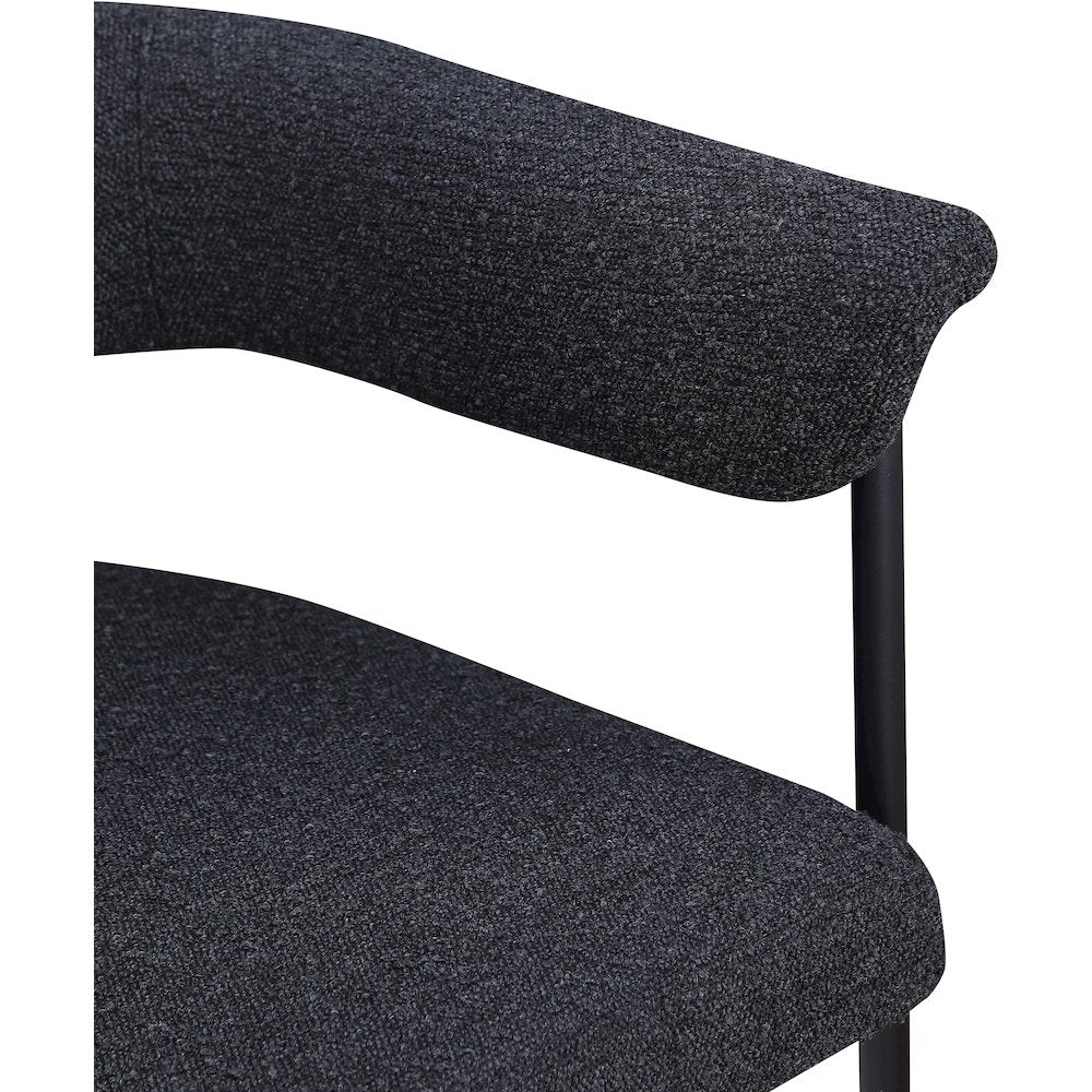 Malin Black Boucle Fabric Dining Chair, Set of 2