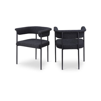 Malin Black Boucle Fabric Dining Chair, Set of 2