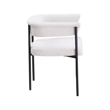 Malin Cream Boucle Fabric Dining Chair, Set of 2
