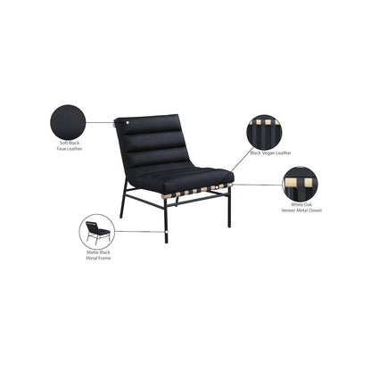 Burke Black Vegan Leather Accent Chair