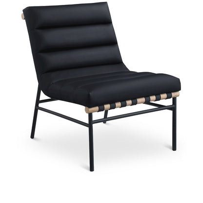Burke Black Vegan Leather Accent Chair