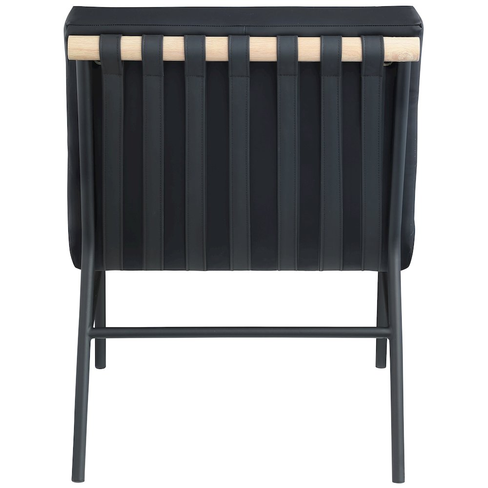 Burke Black Vegan Leather Accent Chair