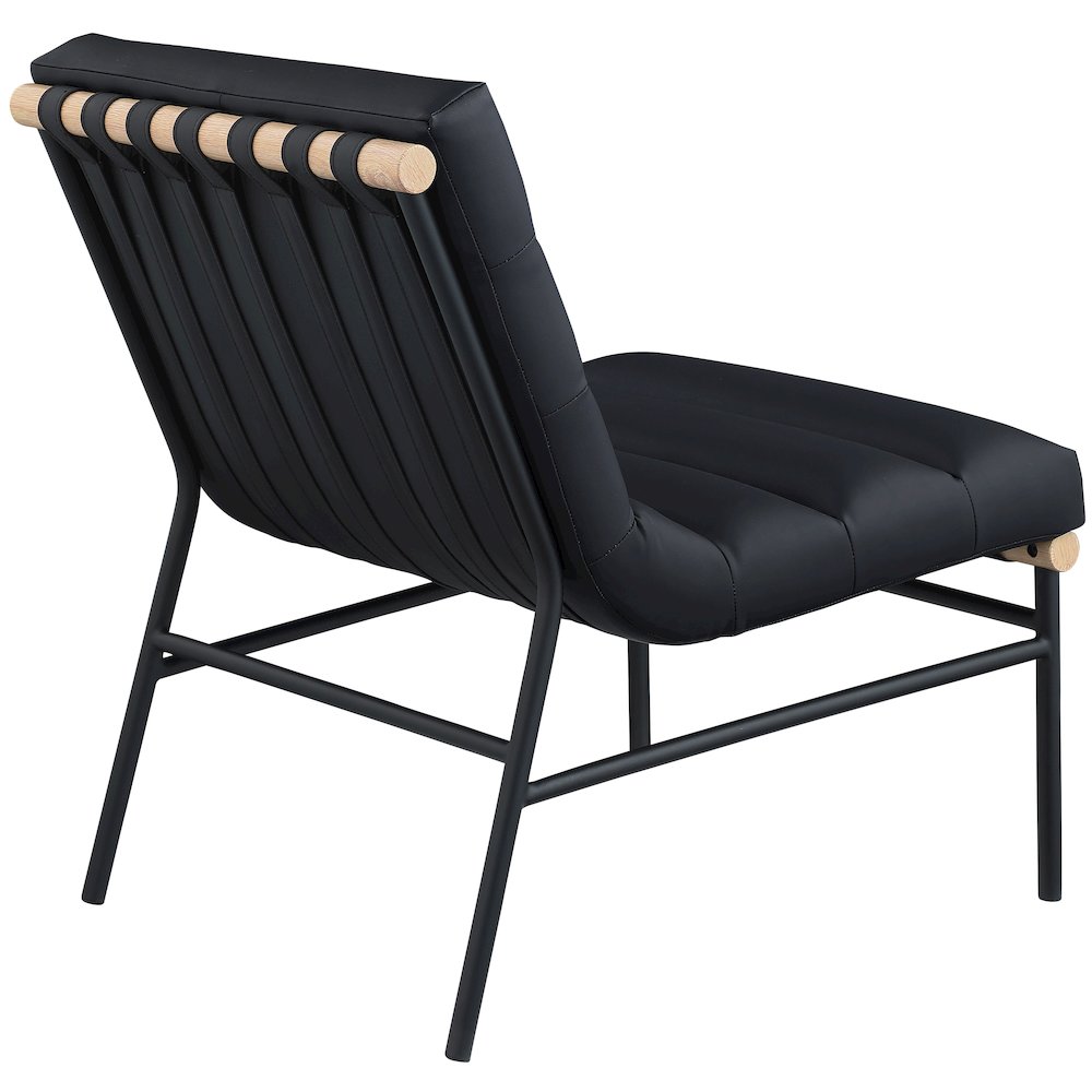 Burke Black Vegan Leather Accent Chair