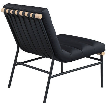 Burke Black Vegan Leather Accent Chair