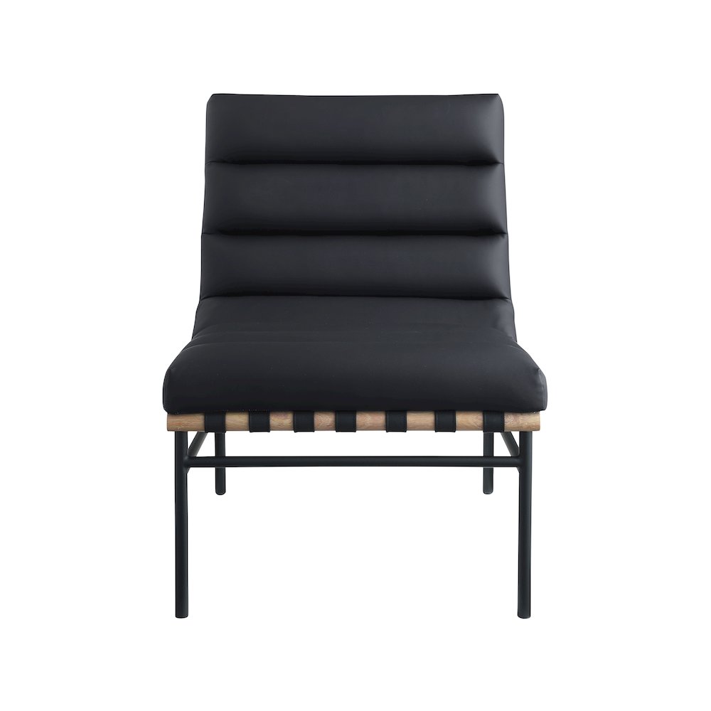 Burke Black Vegan Leather Accent Chair