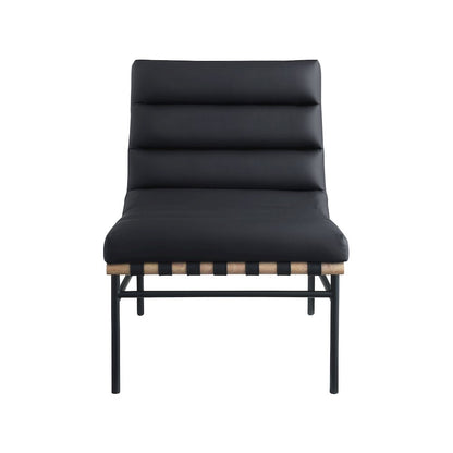 Burke Black Vegan Leather Accent Chair