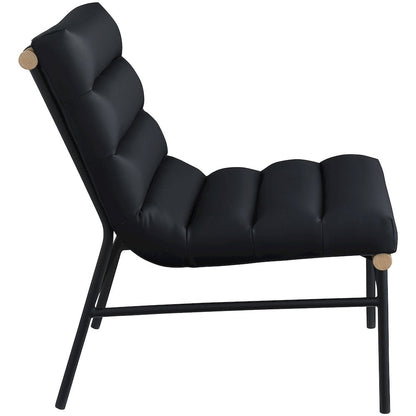 Burke Black Vegan Leather Accent Chair