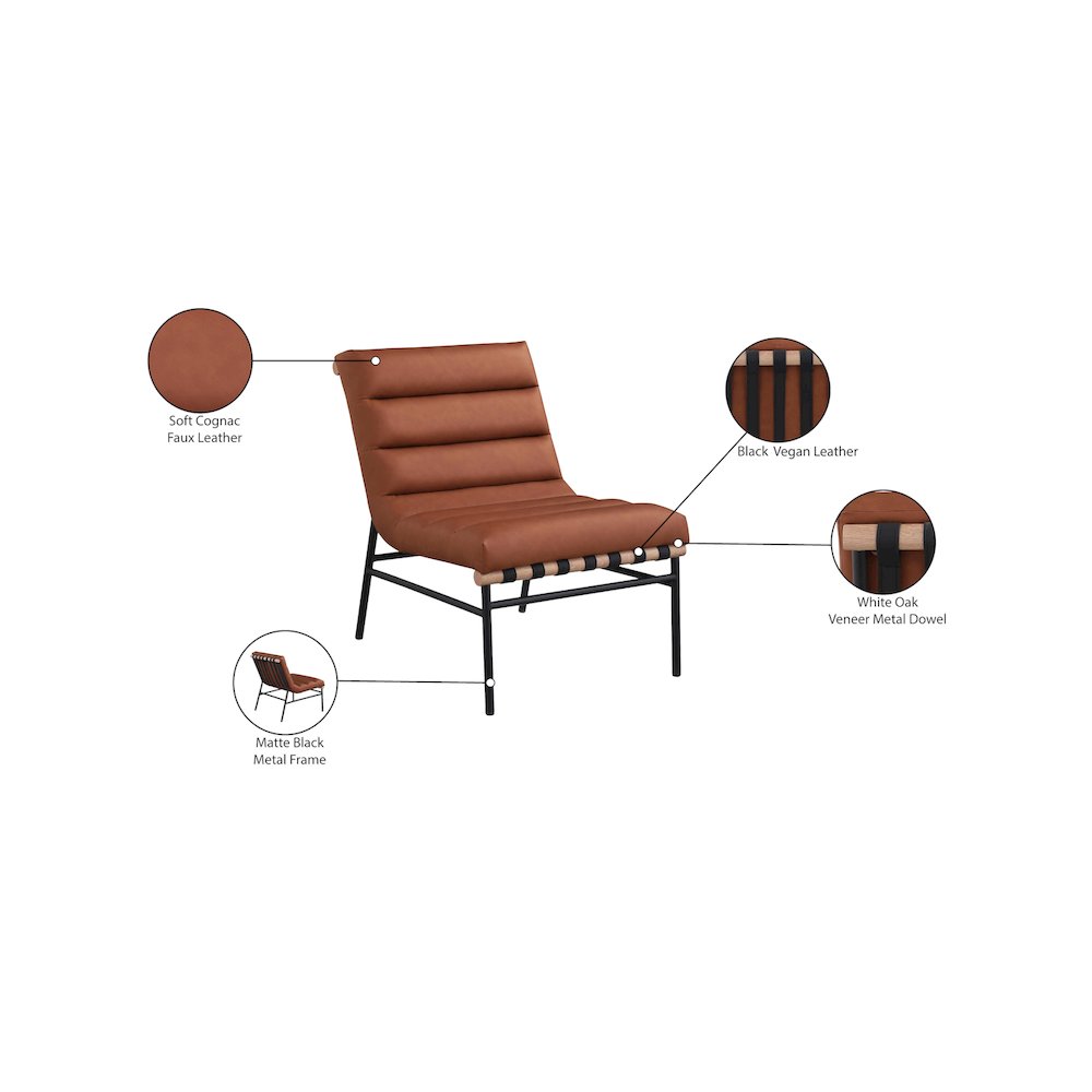 Burke Cognac Vegan Leather Accent Chair