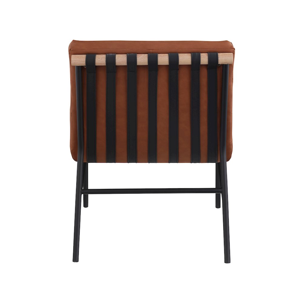 Burke Cognac Vegan Leather Accent Chair
