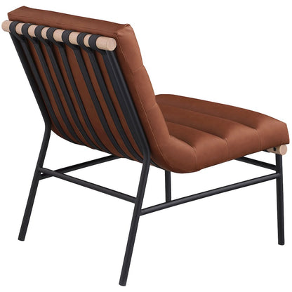 Burke Cognac Vegan Leather Accent Chair
