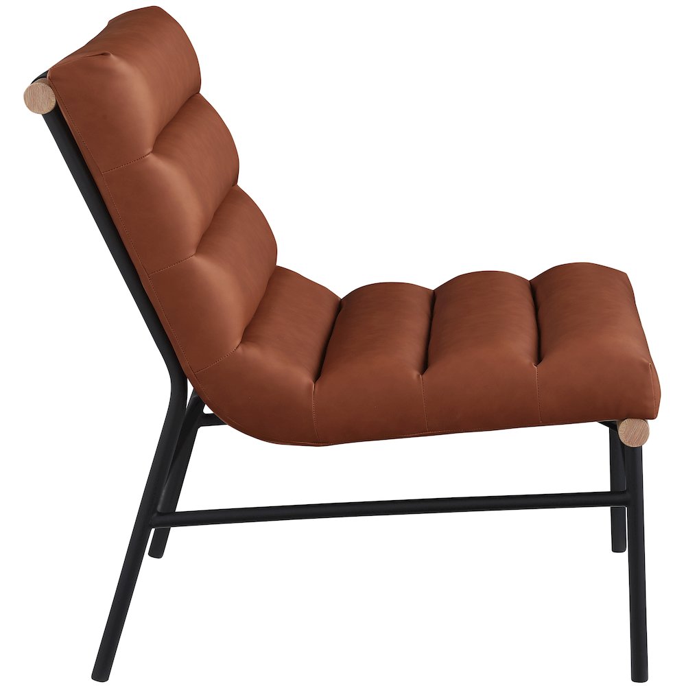 Burke Cognac Vegan Leather Accent Chair