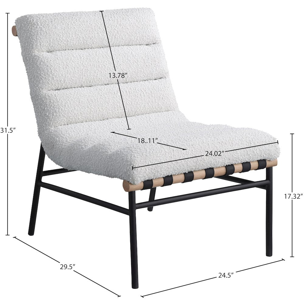 Burke Cream Boucle Fabric Accent Chair