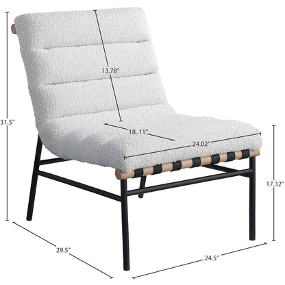 Burke Cream Boucle Fabric Accent Chair
