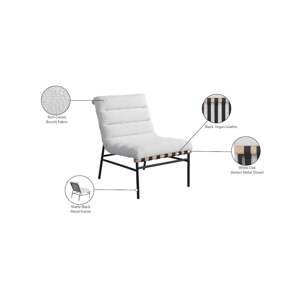 Burke Cream Boucle Fabric Accent Chair