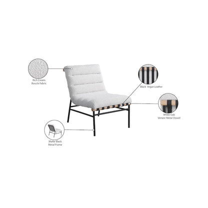 Burke Cream Boucle Fabric Accent Chair
