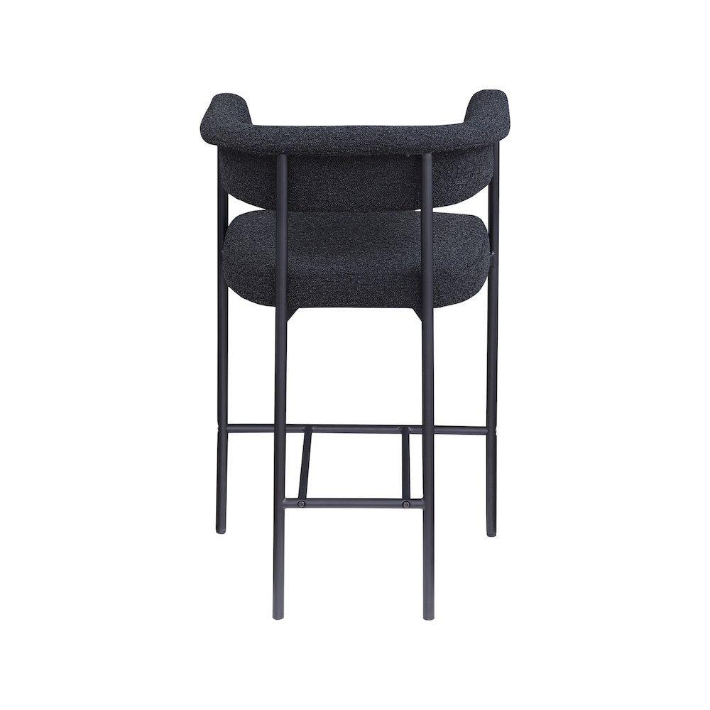 Malin Black Boucle Fabric Counter Stool, Set of 2