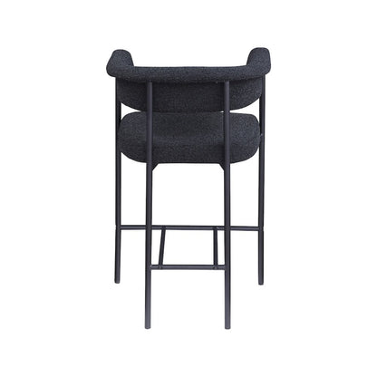 Malin Black Boucle Fabric Counter Stool, Set of 2