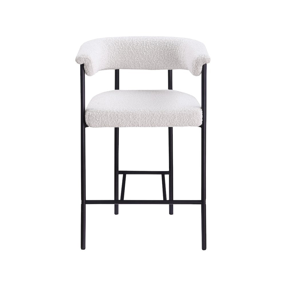 Malin Cream Boucle Fabric Counter Stool, Set of 2
