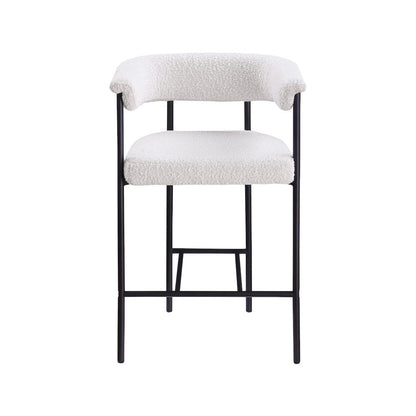 Malin Cream Boucle Fabric Counter Stool, Set of 2