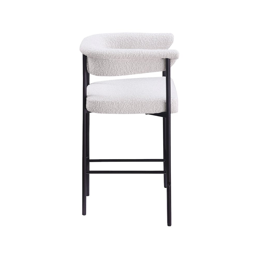 Malin Cream Boucle Fabric Counter Stool, Set of 2