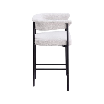 Malin Cream Boucle Fabric Counter Stool, Set of 2