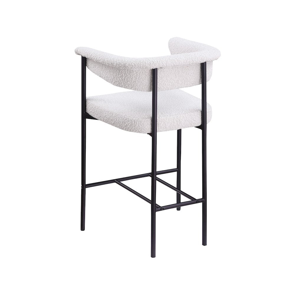 Malin Cream Boucle Fabric Counter Stool, Set of 2