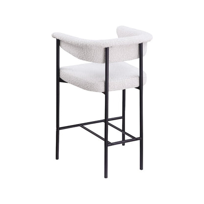 Malin Cream Boucle Fabric Counter Stool, Set of 2