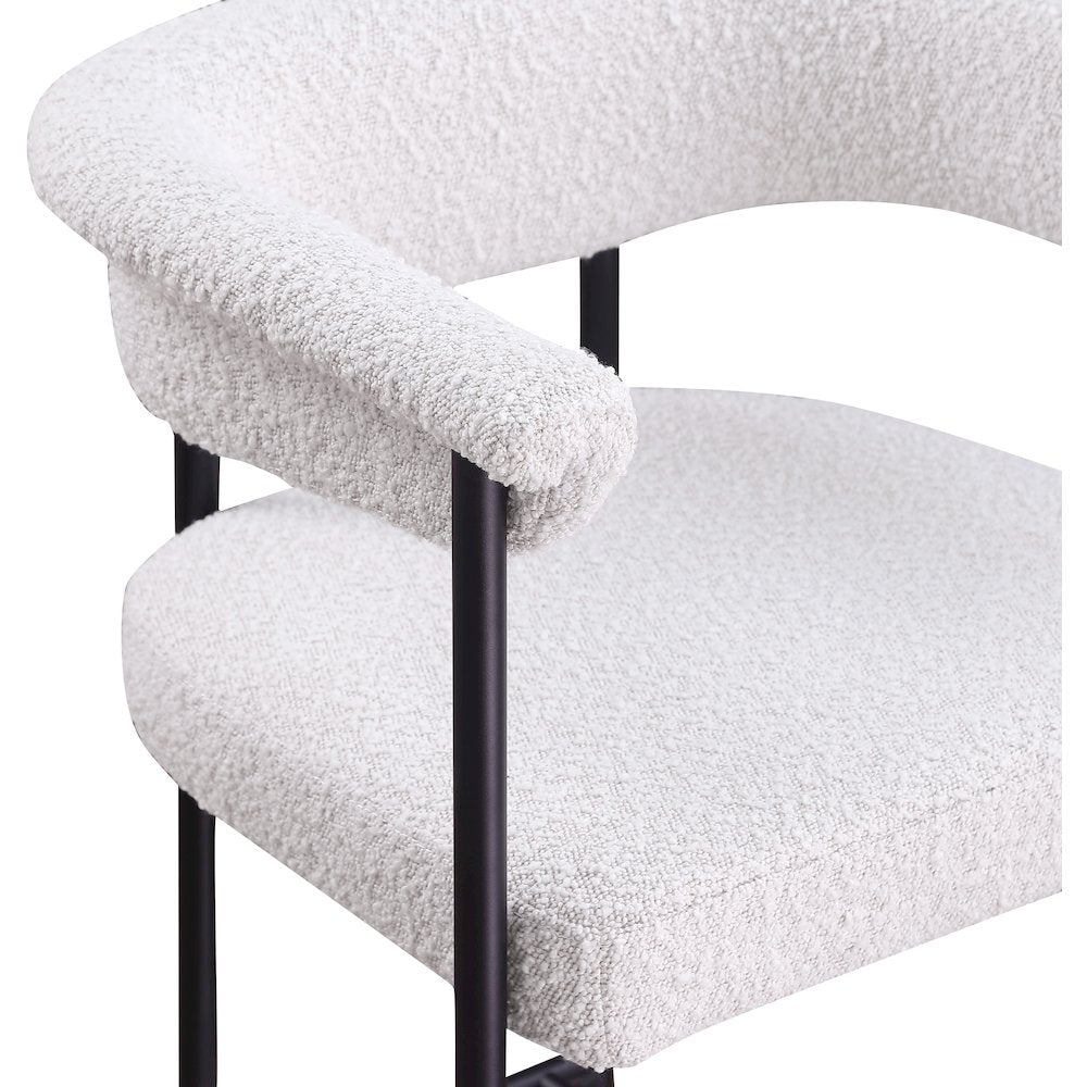 Malin Cream Boucle Fabric Counter Stool, Set of 2