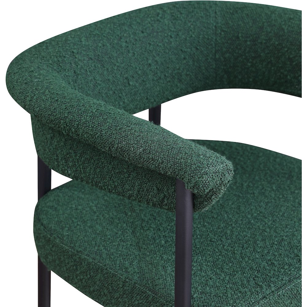 Malin Green Boucle Fabric Counter Stool, Set of 2