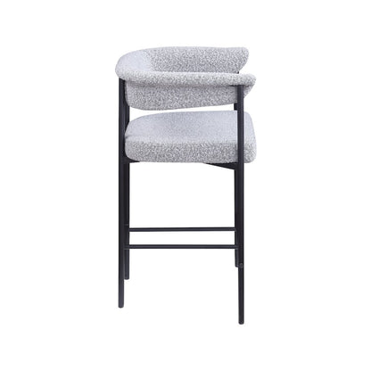 Malin Grey Boucle Fabric Counter Stool, Set of 2
