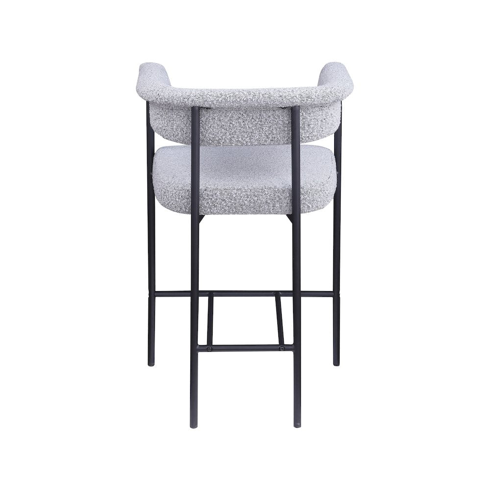 Malin Grey Boucle Fabric Counter Stool, Set of 2