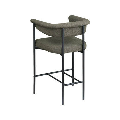 Malin Olive Boucle Fabric Counter Stool, Set of 2