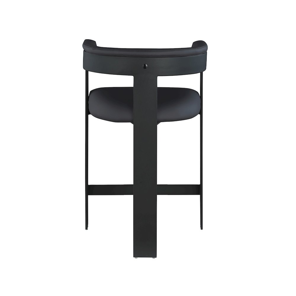 Romeo Black Vegan Leather Counter Stool, Set of 2
