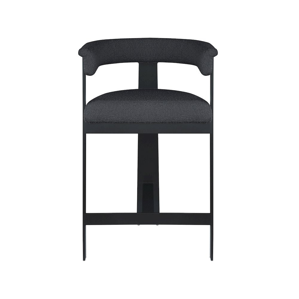Romeo Black Vegan Leather Counter Stool, Set of 2