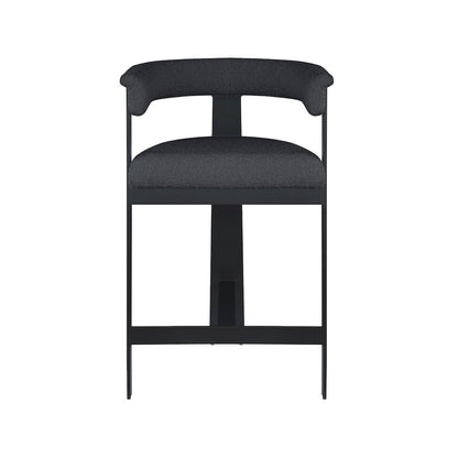 Romeo Black Vegan Leather Counter Stool, Set of 2