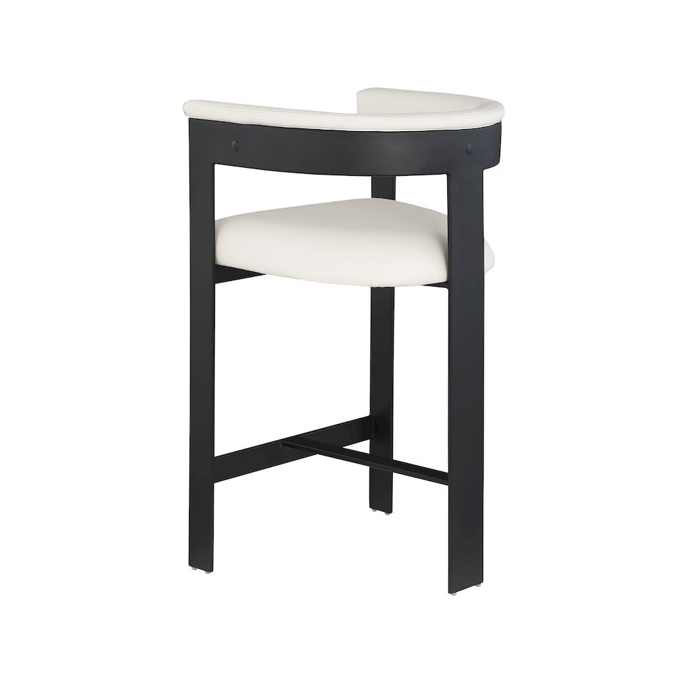 Romeo Cream Vegan Leather Counter Stool, Set of 2