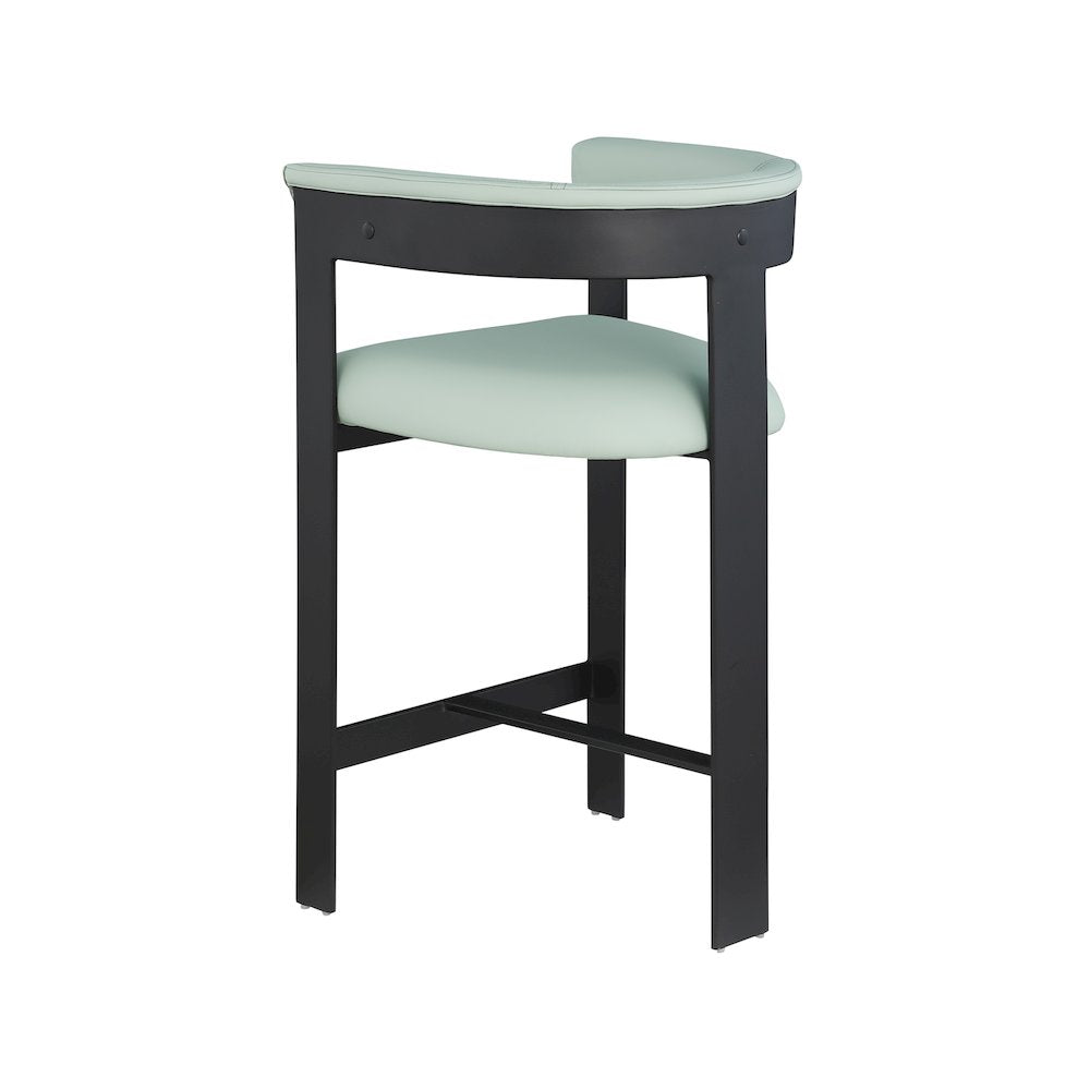 Romeo Mint Green Vegan Leather Counter Stool, Set of 2