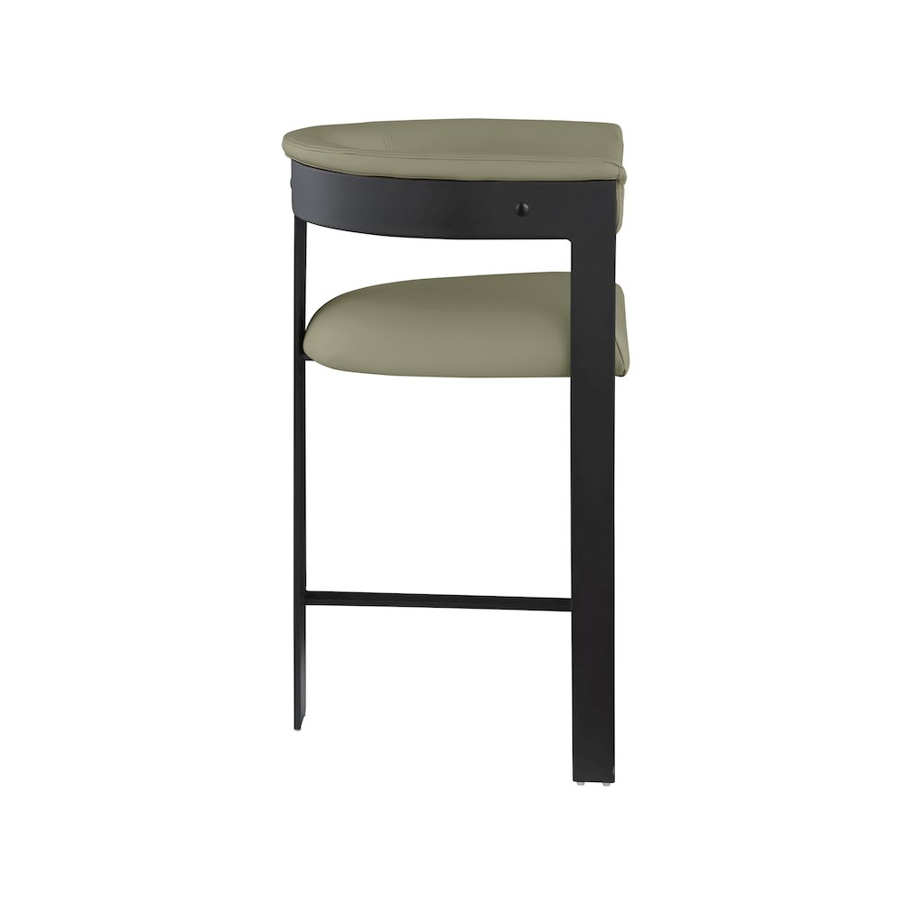 Romeo Olive Green Vegan Leather Counter Stool, Set of 2