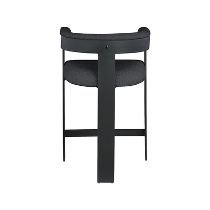 Romeo Black Boucle Fabric Counter Stool, Set of 2