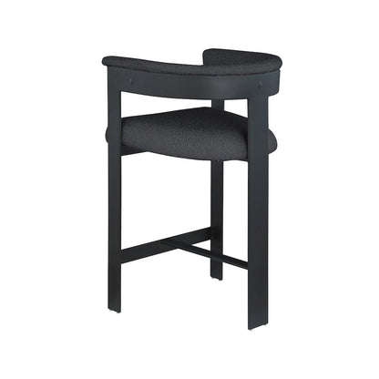 Romeo Black Boucle Fabric Counter Stool, Set of 2