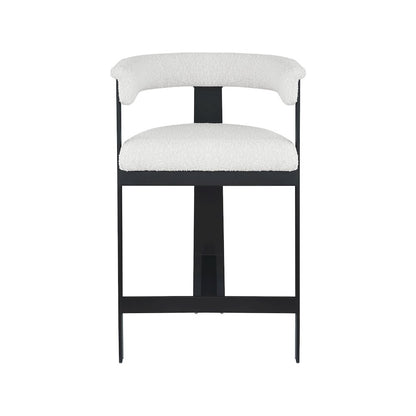 Romeo Cream Boucle Fabric Counter Stool, Set of 2