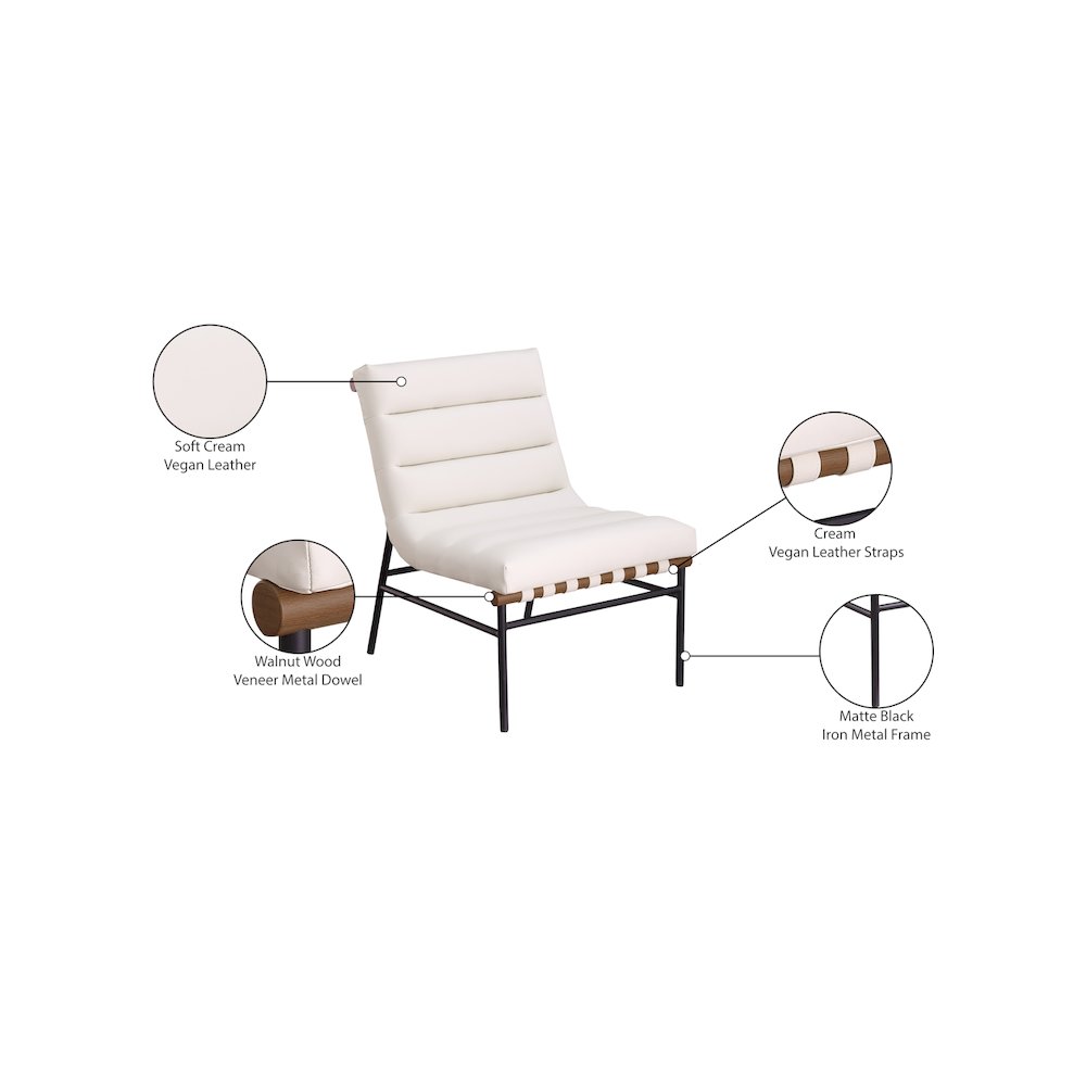 Burke Cream Vegan Leather Accent Chair