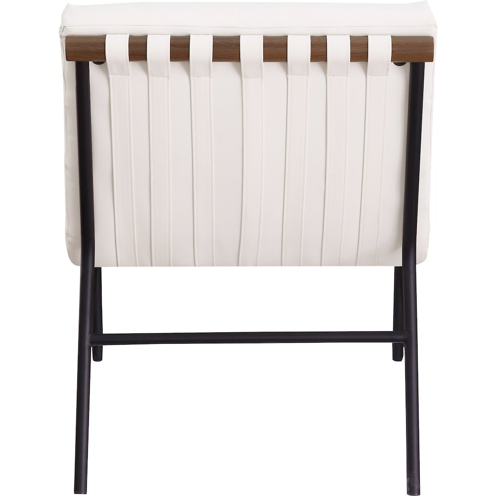 Burke Cream Vegan Leather Accent Chair